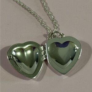 AVON Silver Heart Locket Necklace.